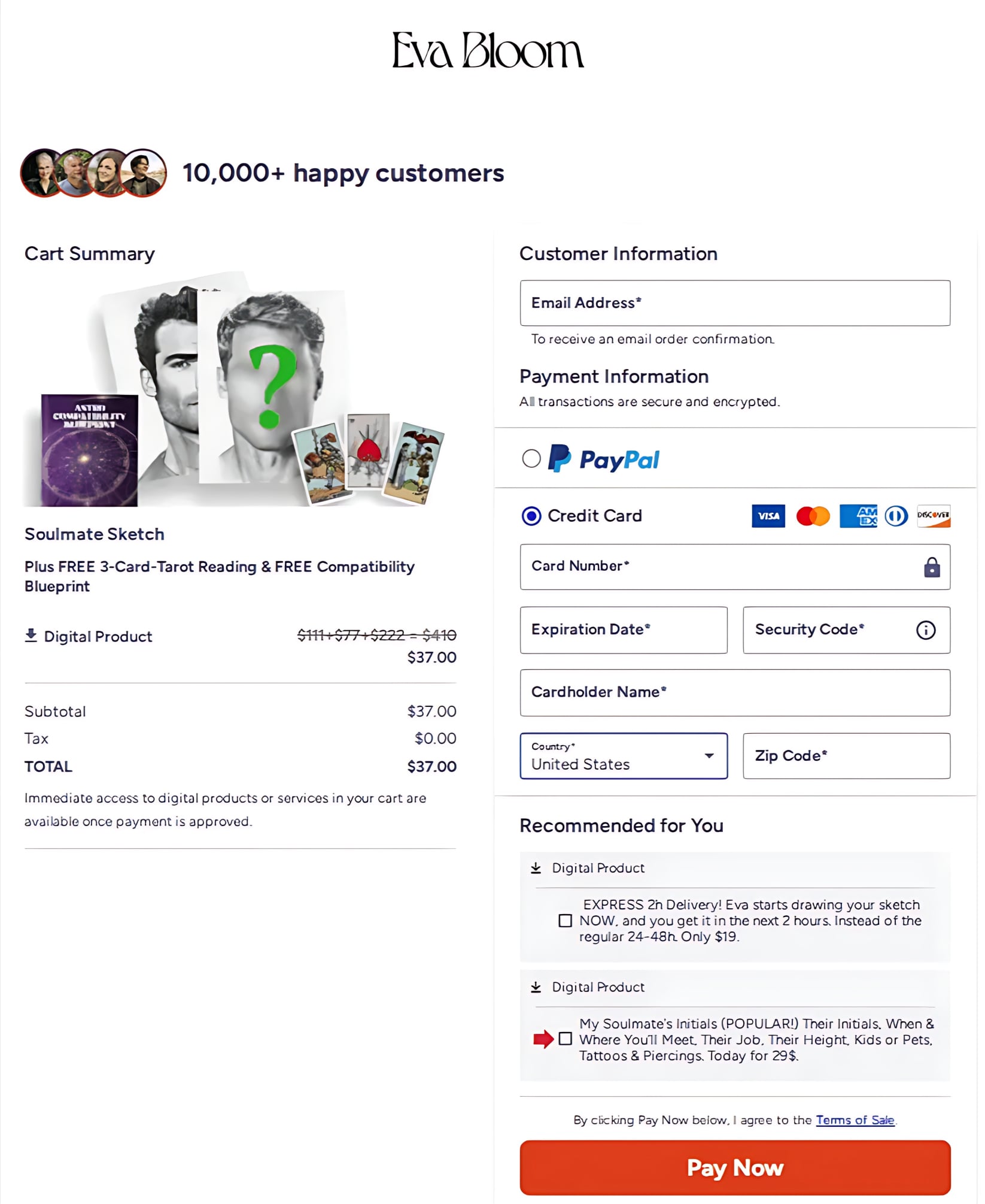 Eva Bloom's Soulmate Sketch - price